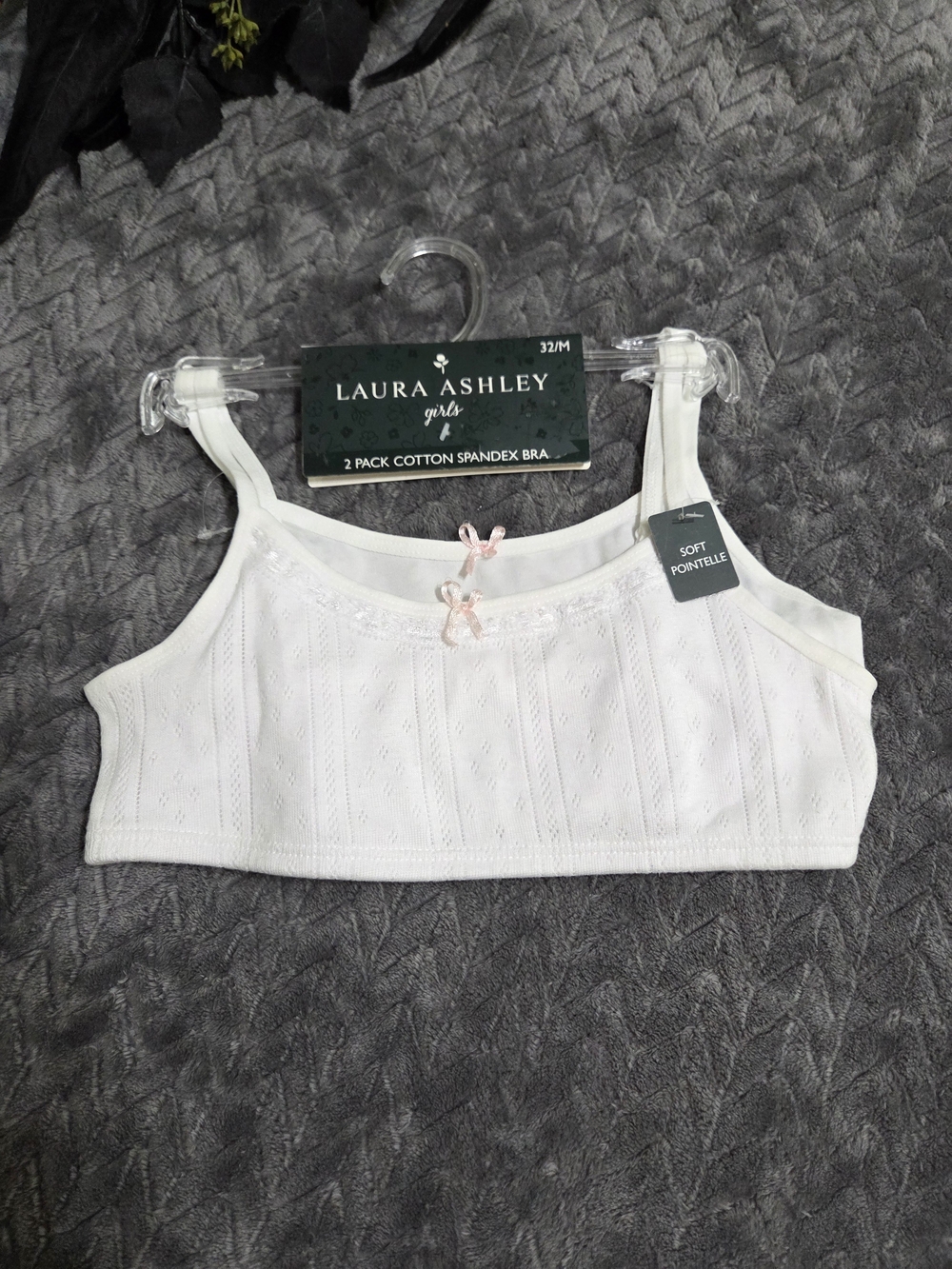 Laura Ashley White Girls' Cotton-Blend Training Bra Set